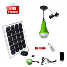 Lâmpada solar com 2 lâmpadas para uso doméstico de área remota de led com carregador móvel